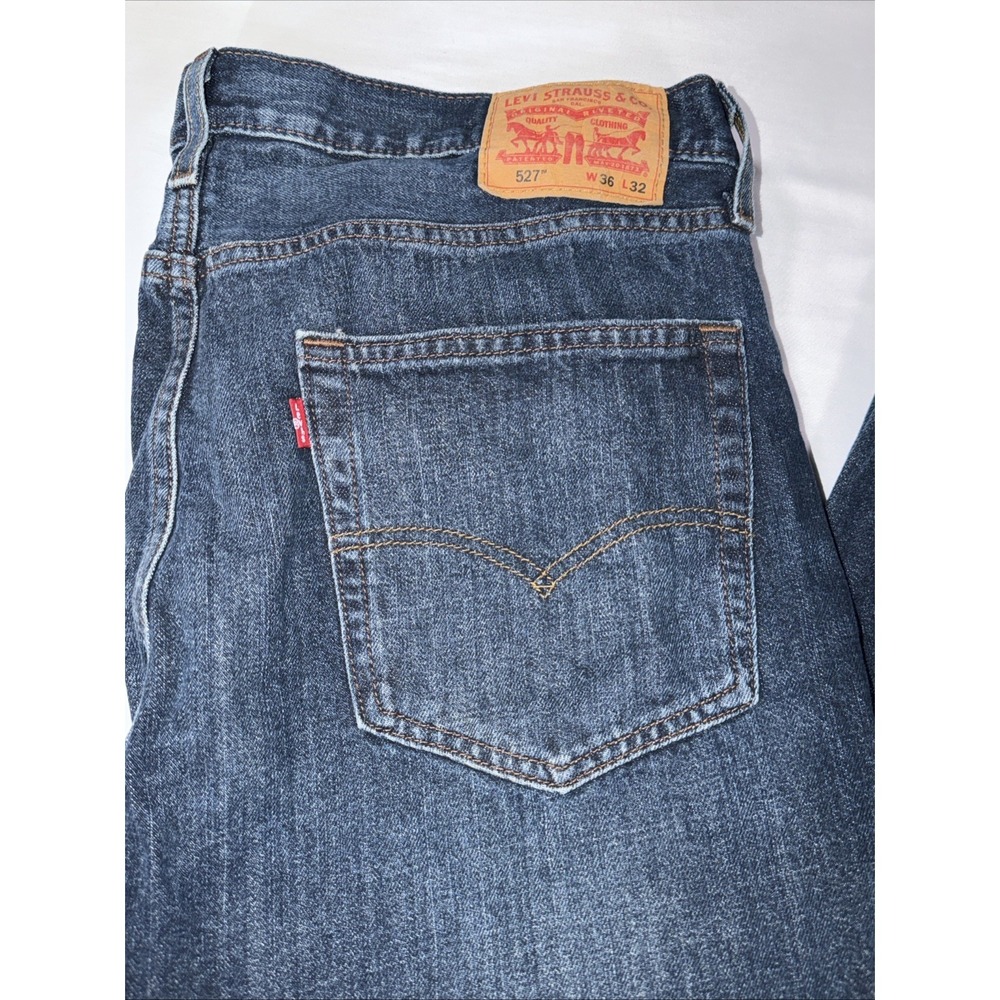 Levi's 527 Boot Cut Jeans Mens 36x32 Blue Denim Medium Wash Western Cowboy